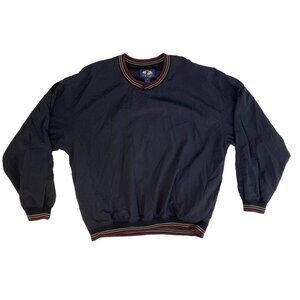 A.M. Player Men's Golf Pullover Sweater Lightweight XL Navy Blue Nylon Red